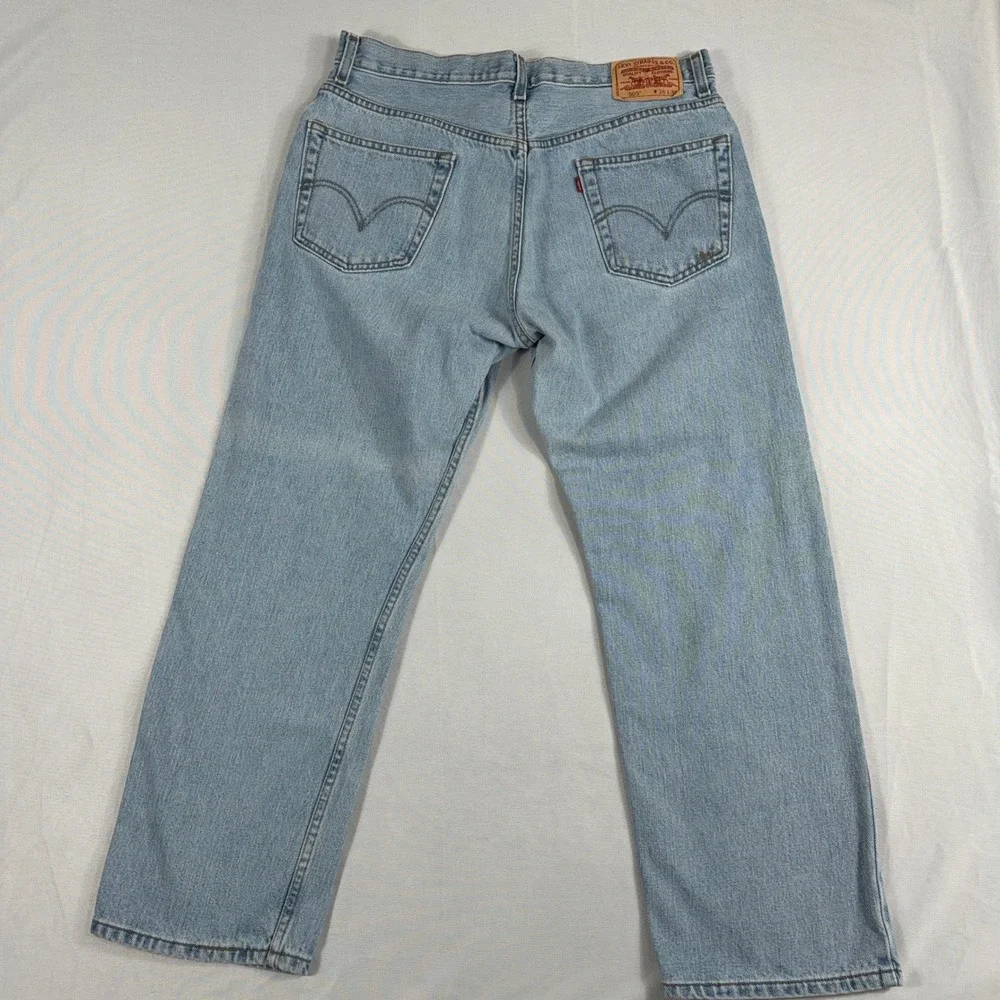 Levi's 505 Regular Fit Jeans Light Wash Denim Straight Leg Mens 36x30